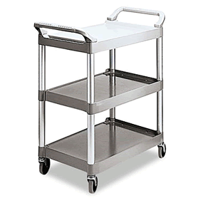 Rubbermaid FG342488PLAT Utility Cart with Swivel Casters and Brushed  Aluminum Uprights - Platinum - CME Corp