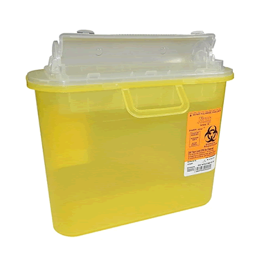 8708TY CONTAINER SHARPS 5.4QUART YELLOW TRANSLUCENT STACKABLE ( CS 12 )